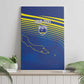 Afro-Curacao Football Custom Canvas Wall Art Korsou Blue Wave - Making History - African Pride
