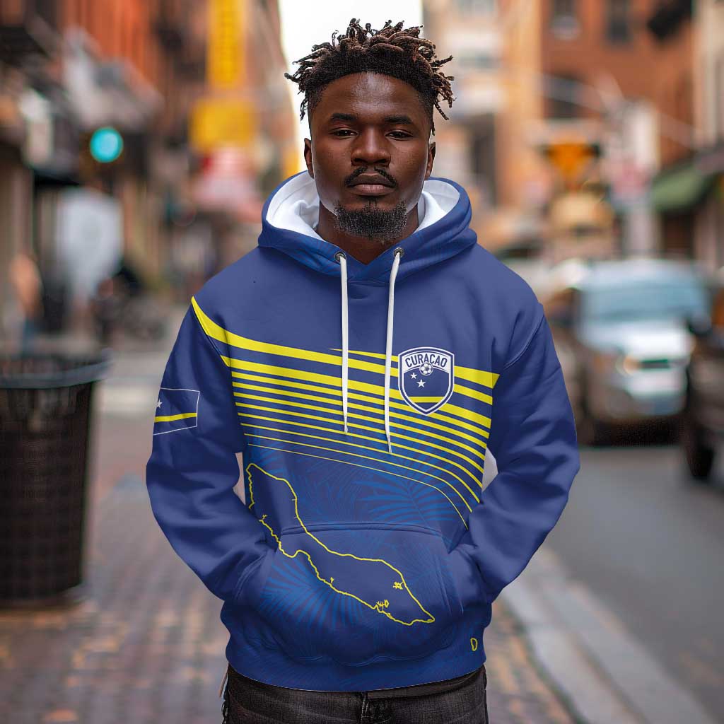 Afro-Curacao Football Custom Hoodie Korsou Blue Wave - Making History - African Pride