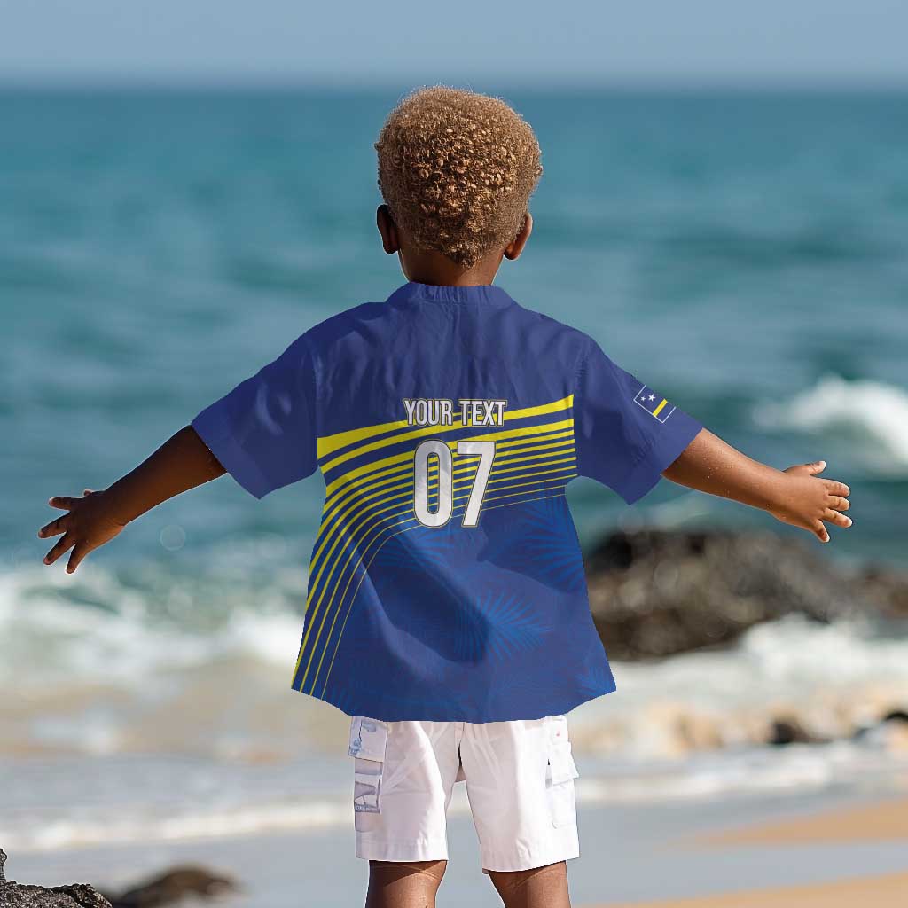 Afro-Curacao Football Custom Kid Hawaiian Shirt Korsou Blue Wave - Making History - African Pride