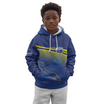 Afro-Curacao Football Custom Kid Hoodie Korsou Blue Wave - Making History - African Pride