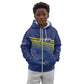 Afro-Curacao Football Custom Kid Hoodie Korsou Blue Wave - Making History - African Pride