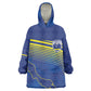 Afro-Curacao Football Custom Kid Wearable Blanket Hoodie Korsou Blue Wave - Making History - African Pride