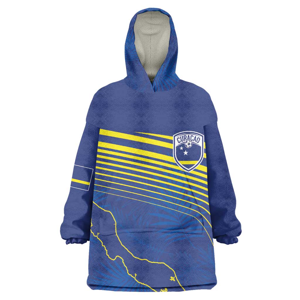 Afro-Curacao Football Custom Kid Wearable Blanket Hoodie Korsou Blue Wave - Making History - African Pride