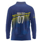 Afro-Curacao Football Custom Long Sleeve Polo Shirt Korsou Blue Wave - Making History - African Pride