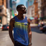 Afro-Curacao Football Custom Men Tank Top Korsou Blue Wave - Making History - African Pride