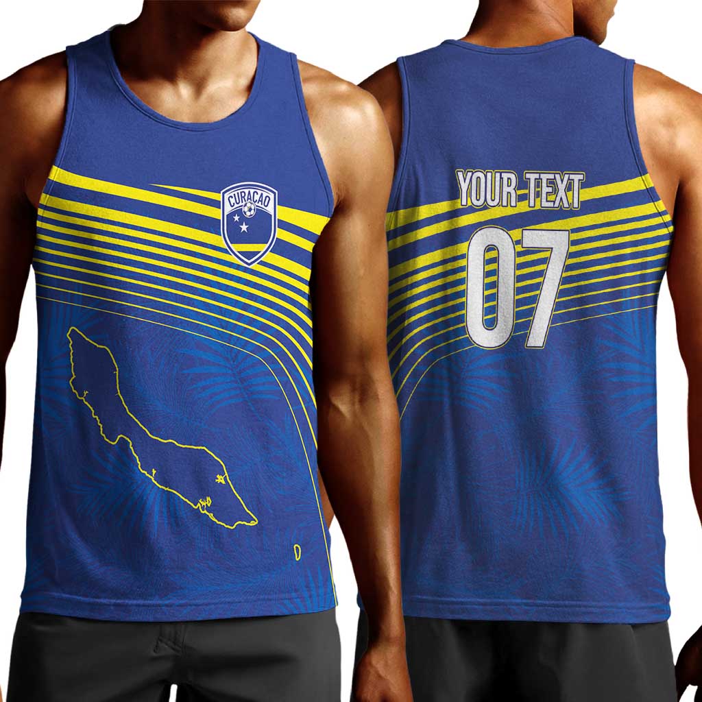 Afro-Curacao Football Custom Men Tank Top Korsou Blue Wave - Making History - African Pride