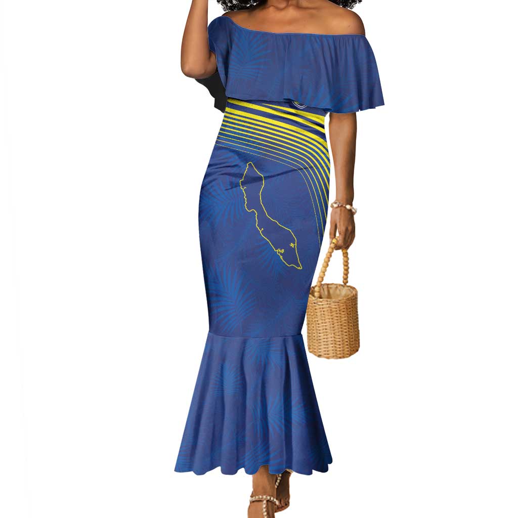 Afro-Curacao Football Custom Mermaid Dress Korsou Blue Wave - Making History - African Pride