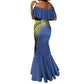 Afro-Curacao Football Custom Mermaid Dress Korsou Blue Wave - Making History - African Pride