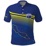 Afro-Curacao Football Custom Polo Shirt Korsou Blue Wave - Making History - African Pride