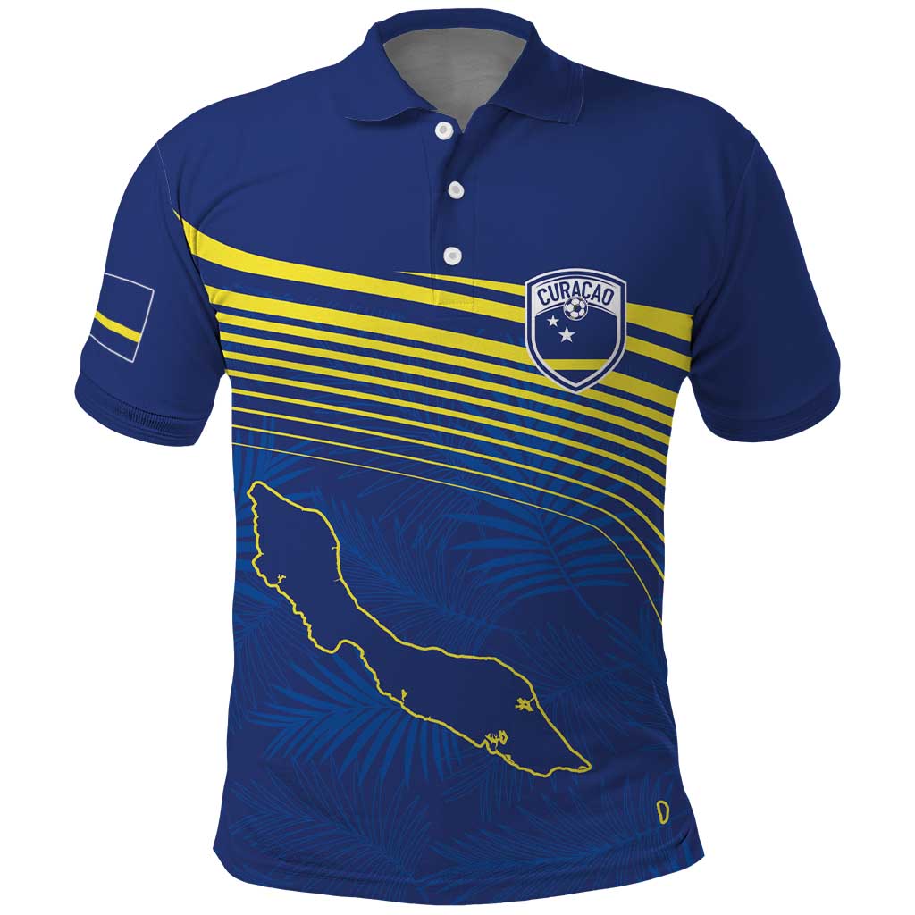 Afro-Curacao Football Custom Polo Shirt Korsou Blue Wave - Making History - African Pride