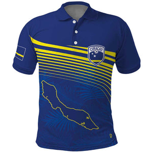 Afro-Curacao Football Custom Polo Shirt Korsou Blue Wave - Making History - African Pride