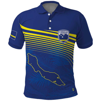 Afro-Curacao Football Custom Polo Shirt Korsou Blue Wave - Making History - African Pride