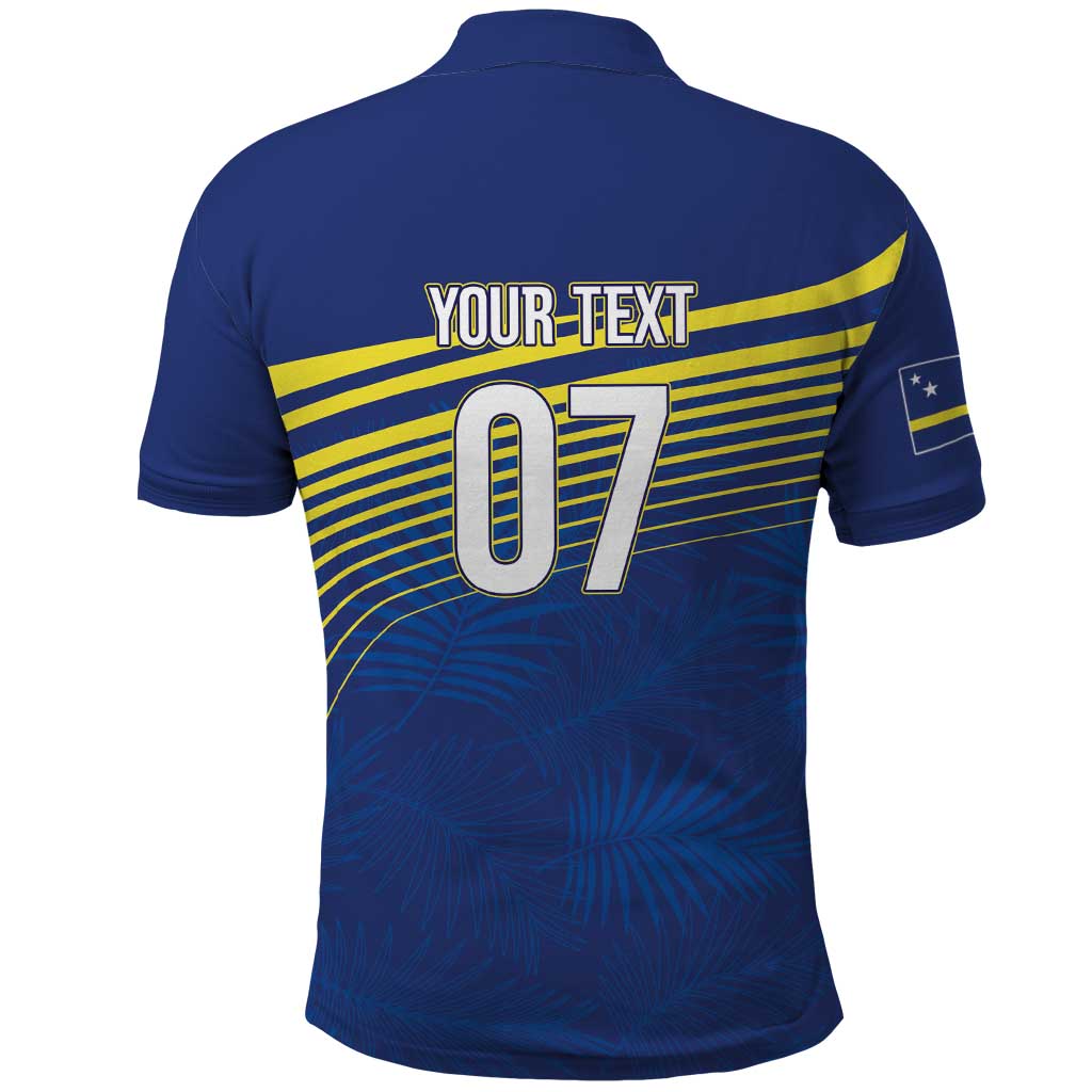 Afro-Curacao Football Custom Polo Shirt Korsou Blue Wave - Making History - African Pride