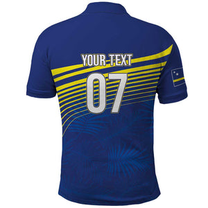 Afro-Curacao Football Custom Polo Shirt Korsou Blue Wave - Making History - African Pride