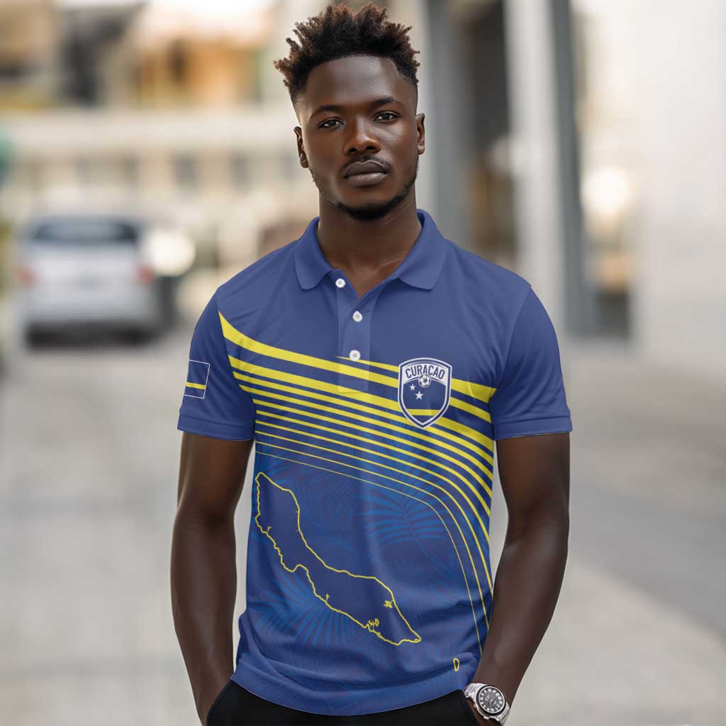 Afro-Curacao Football Custom Polo Shirt Korsou Blue Wave - Making History - African Pride