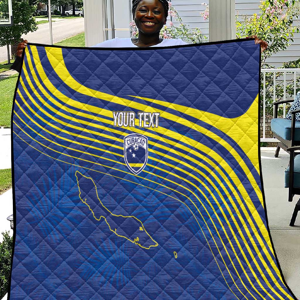 Afro-Curacao Football Custom Quilt Korsou Blue Wave - Making History - African Pride
