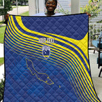 Afro-Curacao Football Custom Quilt Korsou Blue Wave - Making History - African Pride