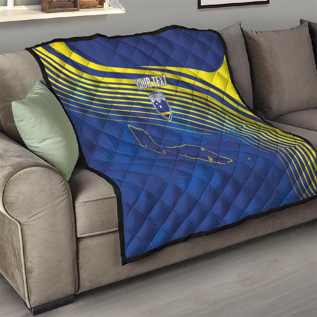 Afro-Curacao Football Custom Quilt Korsou Blue Wave - Making History - African Pride