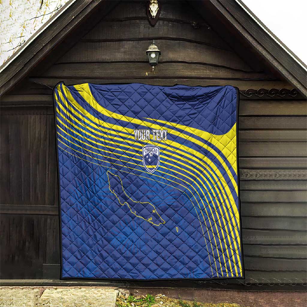 Afro-Curacao Football Custom Quilt Korsou Blue Wave - Making History - African Pride