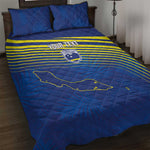 Afro-Curacao Football Custom Quilt Bed Set Korsou Blue Wave - Making History - African Pride