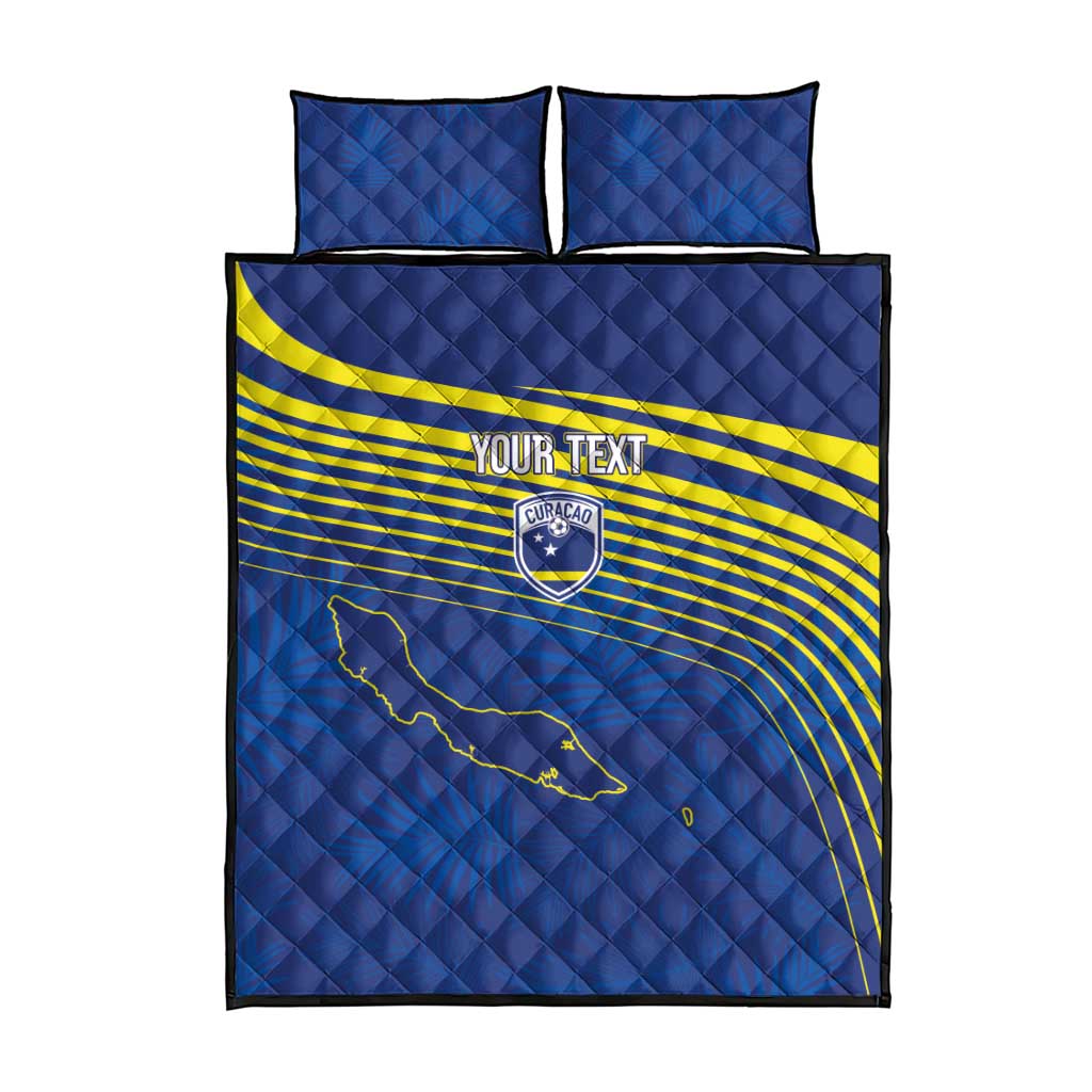 Afro-Curacao Football Custom Quilt Bed Set Korsou Blue Wave - Making History - African Pride
