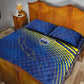 Afro-Curacao Football Custom Quilt Bed Set Korsou Blue Wave - Making History - African Pride