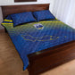 Afro-Curacao Football Custom Quilt Bed Set Korsou Blue Wave - Making History - African Pride