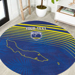 Afro-Curacao Football Custom Round Carpet Korsou Blue Wave - Making History - African Pride