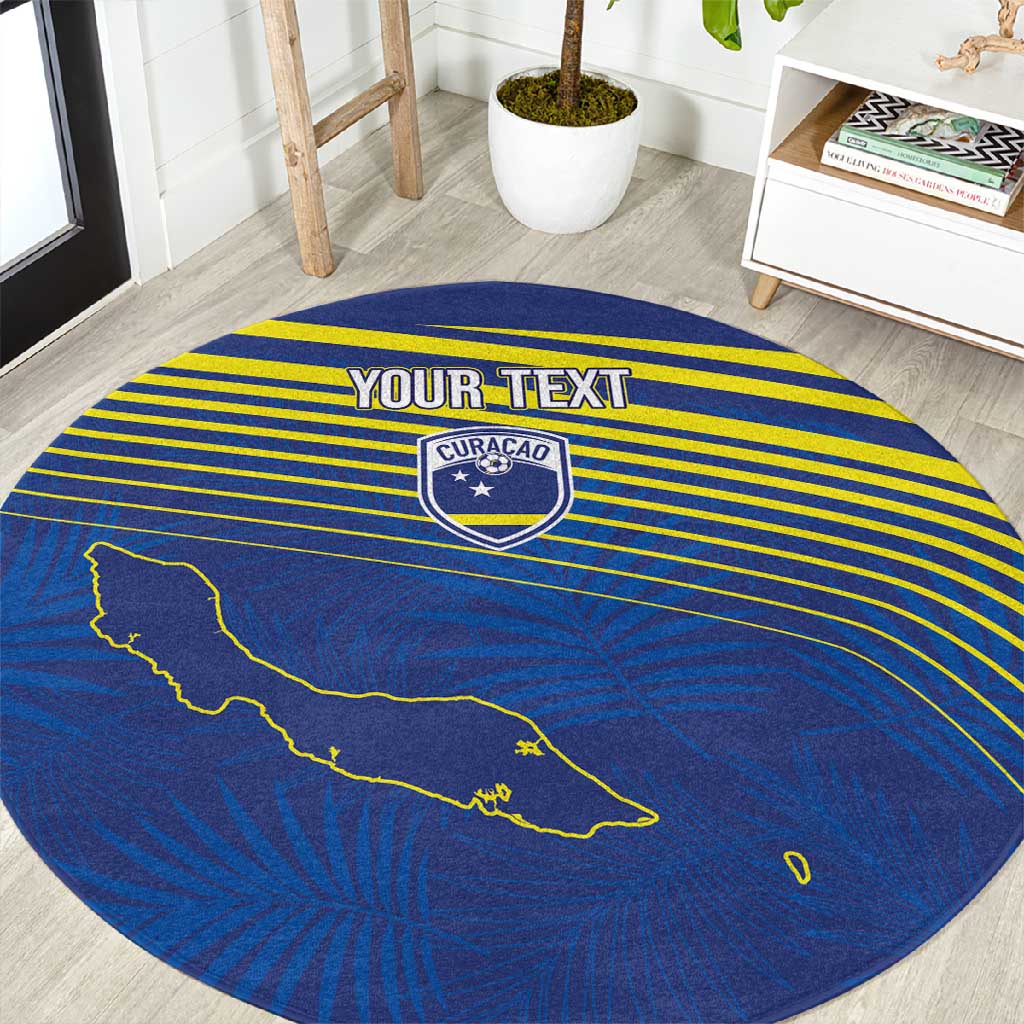 Afro-Curacao Football Custom Round Carpet Korsou Blue Wave - Making History - African Pride