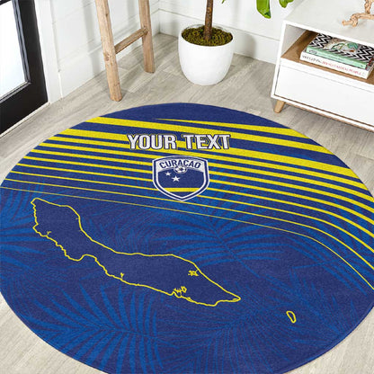 Afro-Curacao Football Custom Round Carpet Korsou Blue Wave - Making History - African Pride