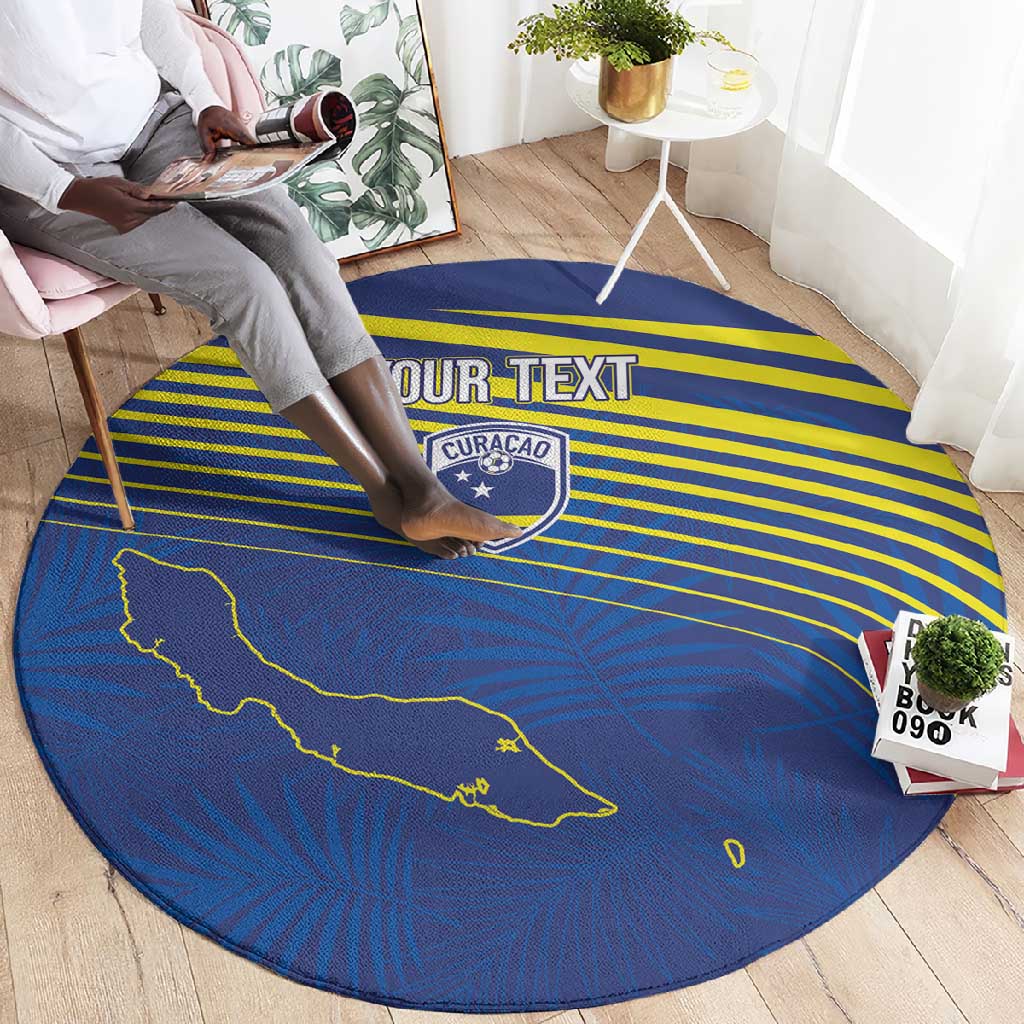 Afro-Curacao Football Custom Round Carpet Korsou Blue Wave - Making History - African Pride