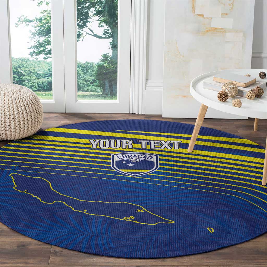 Afro-Curacao Football Custom Round Carpet Korsou Blue Wave - Making History - African Pride
