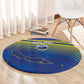 Afro-Curacao Football Custom Round Carpet Korsou Blue Wave - Making History - African Pride