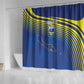 Afro-Curacao Football Custom Shower Curtain Korsou Blue Wave - Making History - African Pride