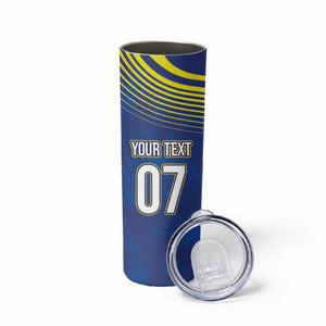 Afro-Curacao Football Custom Skinny Tumbler Korsou Blue Wave - Making History - African Pride