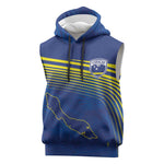 Afro-Curacao Football Custom Sleeveless Hoodie Korsou Blue Wave - Making History - African Pride