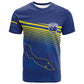 Afro-Curacao Football Custom T shirt Korsou Blue Wave - Making History LT7
