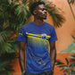 Afro-Curacao Football Custom T shirt Korsou Blue Wave - Making History LT7