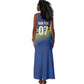Afro-Curacao Football Custom Tank Maxi Dress Korsou Blue Wave - Making History - African Pride