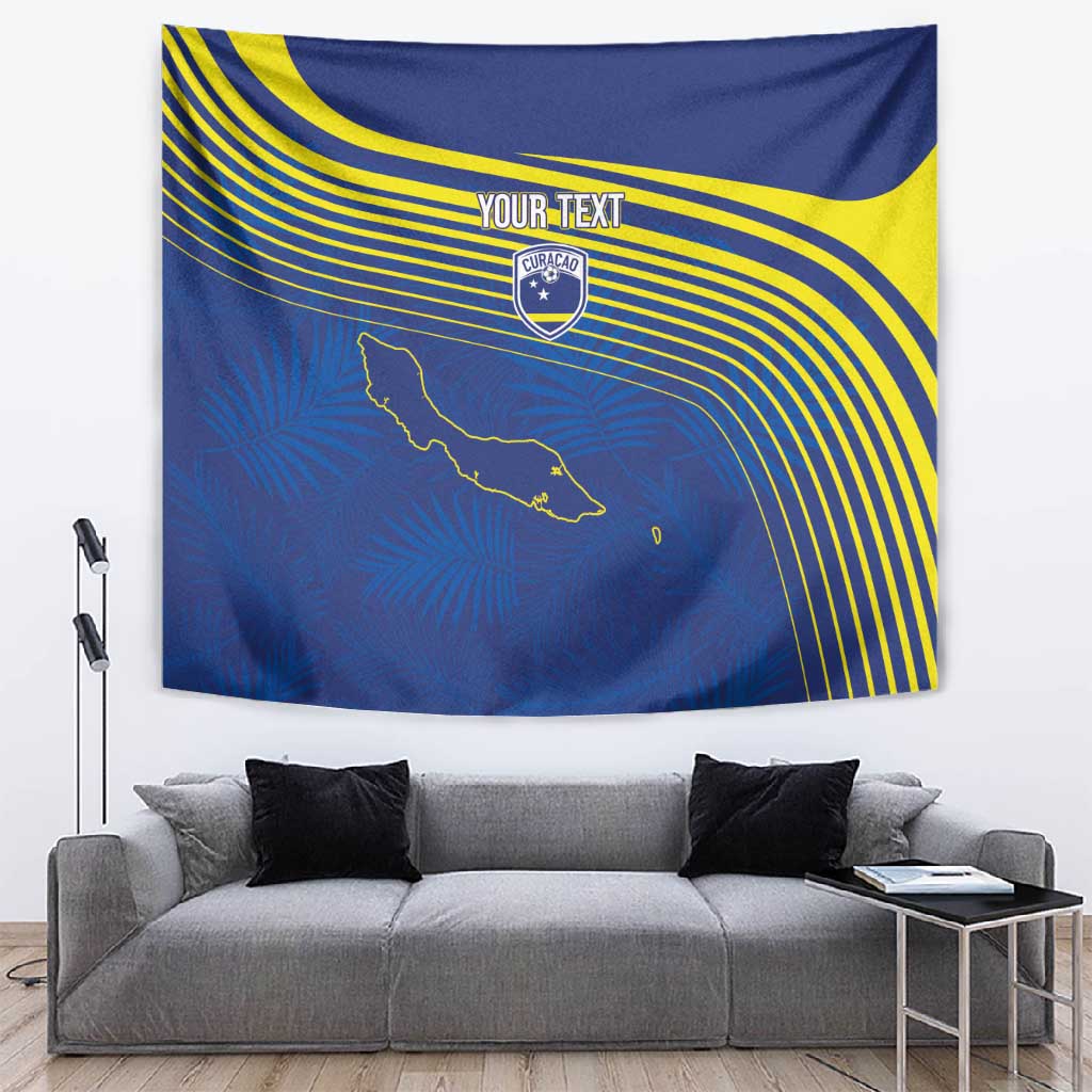 Afro-Curacao Football Custom Tapestry Korsou Blue Wave - Making History - African Pride