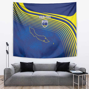 Afro-Curacao Football Custom Tapestry Korsou Blue Wave - Making History - African Pride
