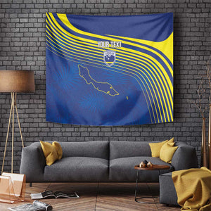 Afro-Curacao Football Custom Tapestry Korsou Blue Wave - Making History - African Pride