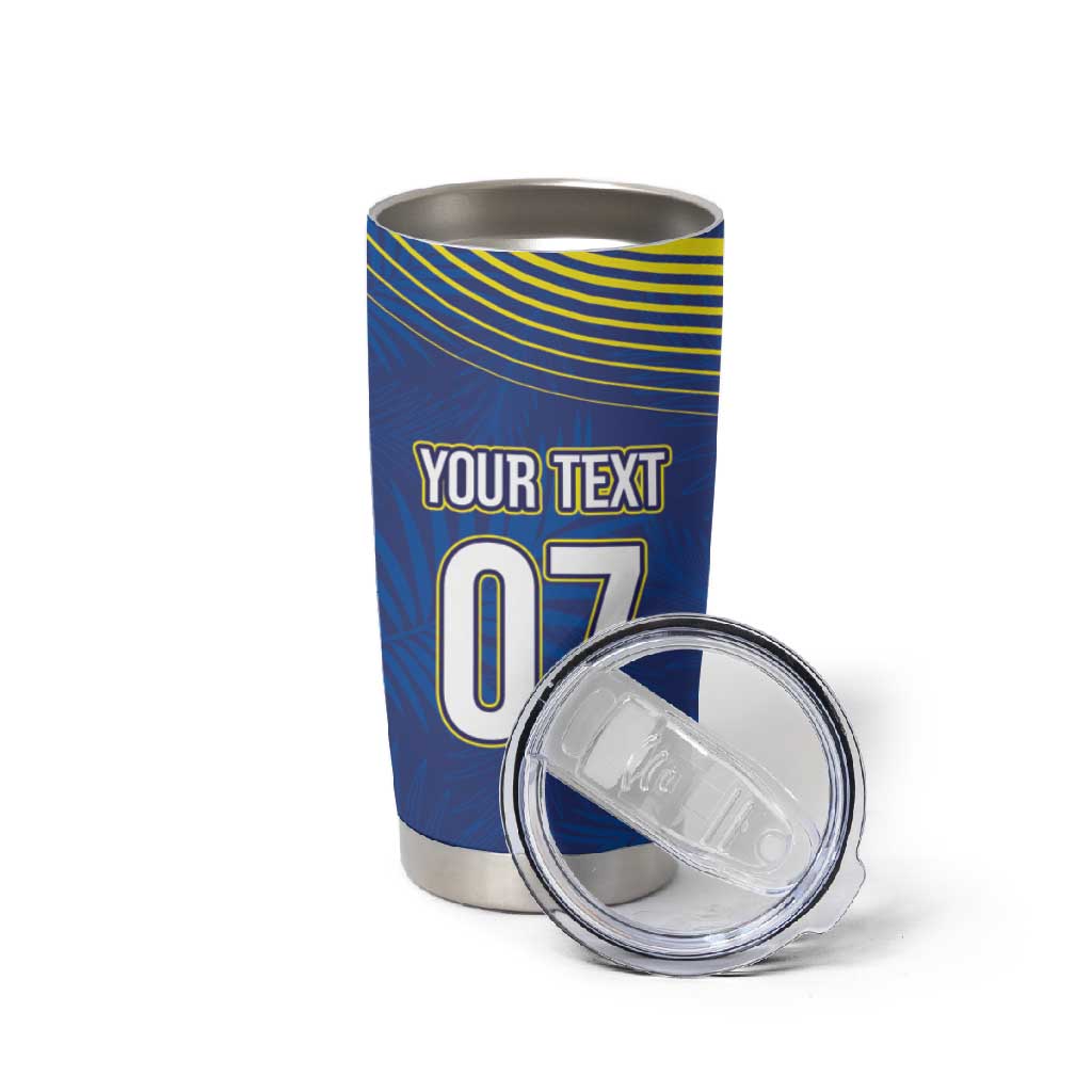 Afro-Curacao Football Custom Tumbler Cup Korsou Blue Wave - Making History - African Pride