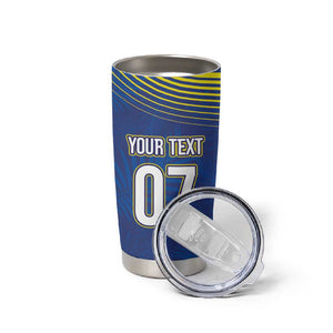 Afro-Curacao Football Custom Tumbler Cup Korsou Blue Wave - Making History - African Pride