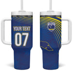 Afro-Curacao Football Custom Tumbler With Handle Korsou Blue Wave - Making History - African Pride