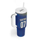 Afro-Curacao Football Custom Tumbler With Handle Korsou Blue Wave - Making History - African Pride