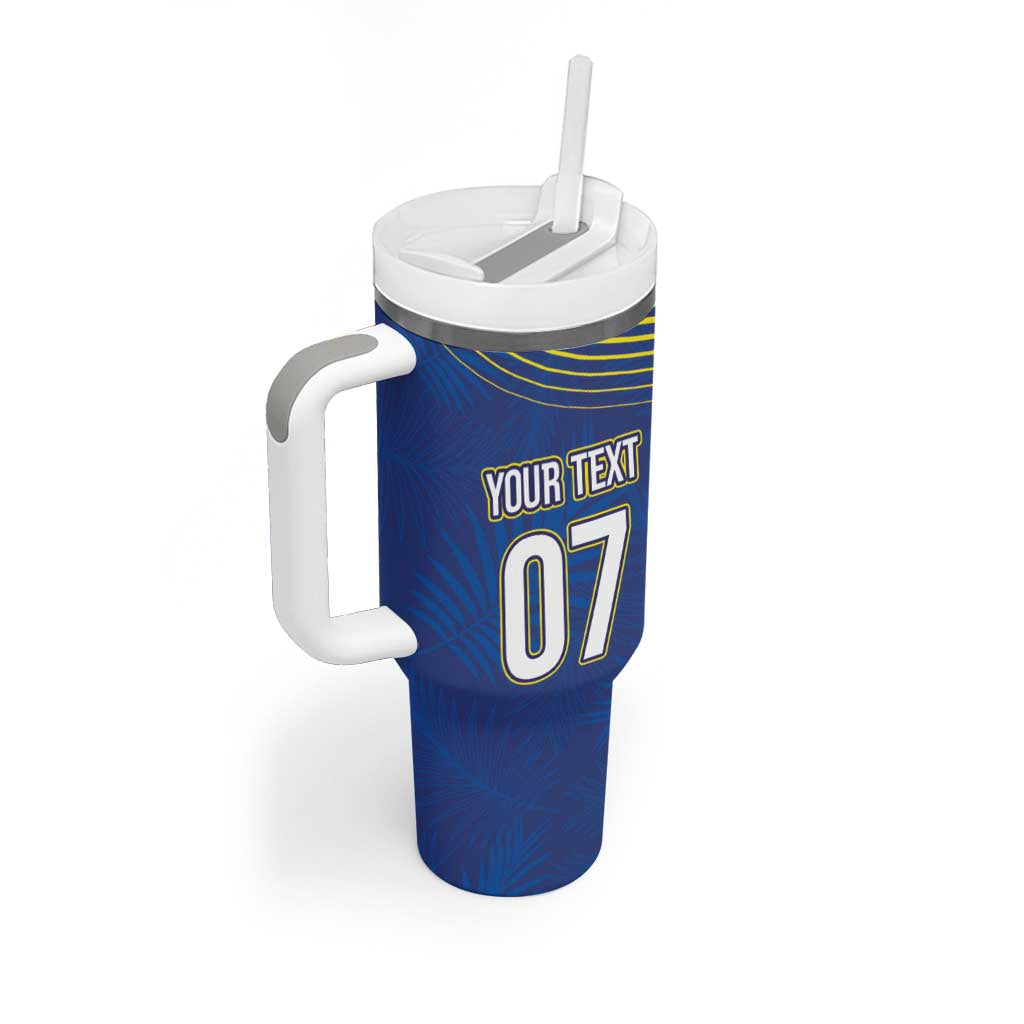 Afro-Curacao Football Custom Tumbler With Handle Korsou Blue Wave - Making History - African Pride