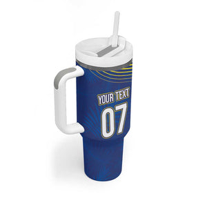 Afro-Curacao Football Custom Tumbler With Handle Korsou Blue Wave - Making History - African Pride