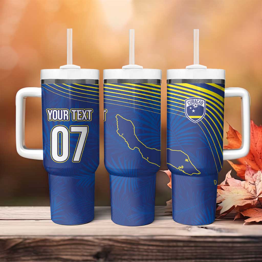 Afro-Curacao Football Custom Tumbler With Handle Korsou Blue Wave - Making History - African Pride