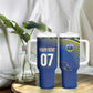 Afro-Curacao Football Custom Tumbler With Handle Korsou Blue Wave - Making History - African Pride